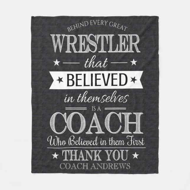 Wrestling Coach Thank You Gift Blanket (Front)