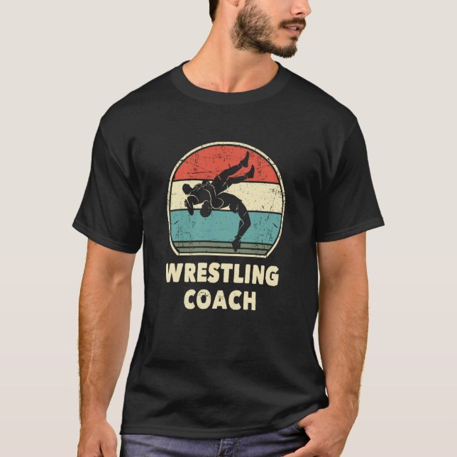 Wrestling Coach Wrestler Retro Wrestler Coach Vint T-Shirt (Front)