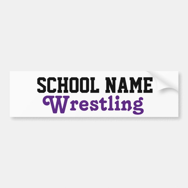 Wrestling - Create Your Own School Spirit Bumper Sticker (Front)