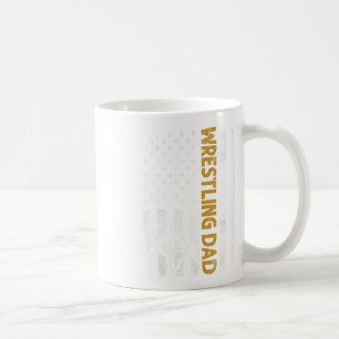Wrestling Dad T American Flag 4th Of July Fathers Coffee Mug
