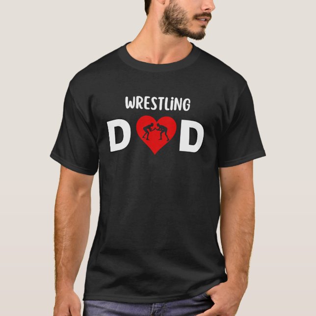 Wrestling Dad Valentine Father Day Valentine Dad T-Shirt (Front)