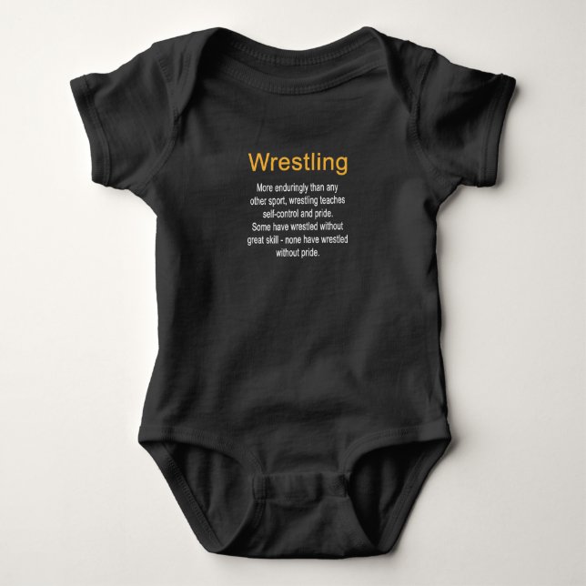 Wrestling Definition Self Control Coach Baby Bodysuit (Front)