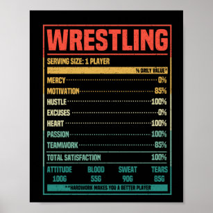 Wrestling diet facts funny wrestler fan poster