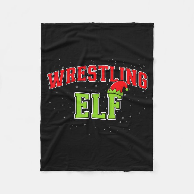 Wrestling Elf Christmas Family Matching Group Xmas Fleece Blanket (Front)