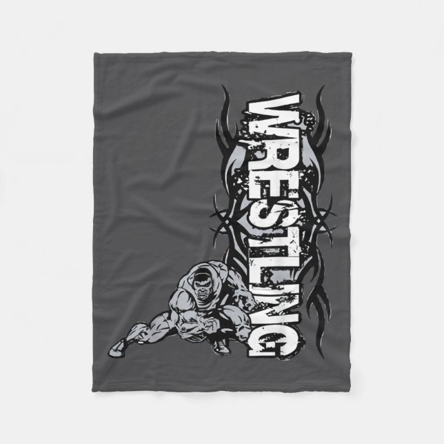 Wrestling Graphic Strong Wrestler For Men Women Bo Fleece Blanket (Front)