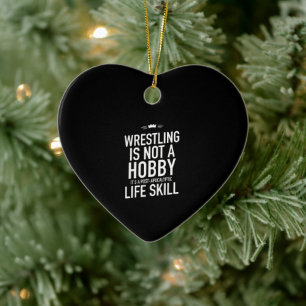 Wrestling hobby white ceramic tree decoration