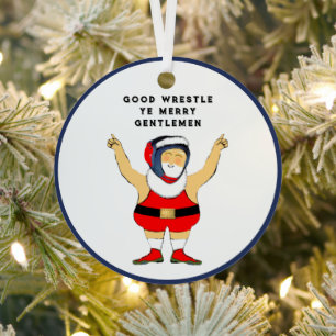 Wrestling Holiday Gift Metal Tree Decoration