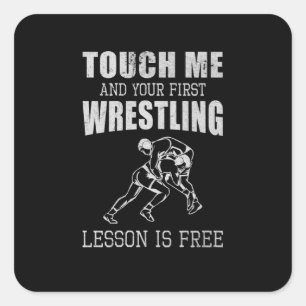 Wrestling Hour Fan Wrestler Coach Show Fight Square Sticker