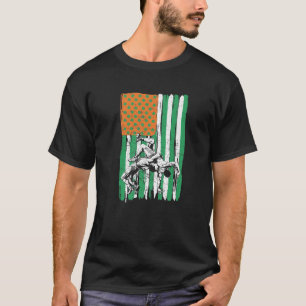 Wrestling Irish USA American Flag St Patrick's Day T-Shirt