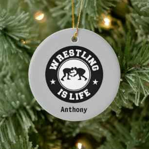 Wrestling Is Life Christmas Ceramic Tree Decoration