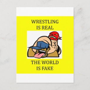 WRESTLING is not fake Postcard