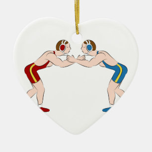 Wrestling Match Vector Ceramic Tree Decoration