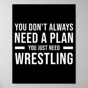 Wrestling Men Women Kids Funny Poster