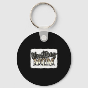 Wrestling Mom Leopard Mother Mama Wrestl Wrestler Key Ring