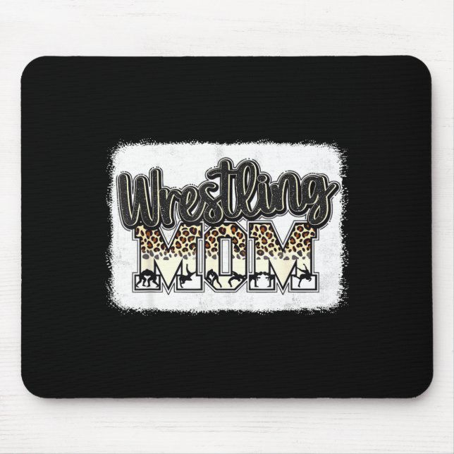 Wrestling Mom Leopard Mother Mama Wrestl Wrestler  Mouse Mat (Front)