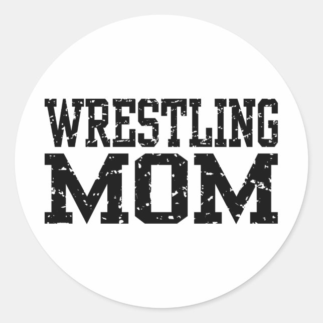 Wrestling Mum Classic Round Sticker (Front)