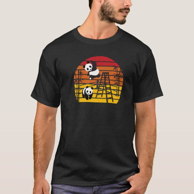 Wrestling Pandas Chinese Bamboo Eating Animals  Be T-Shirt (Front)