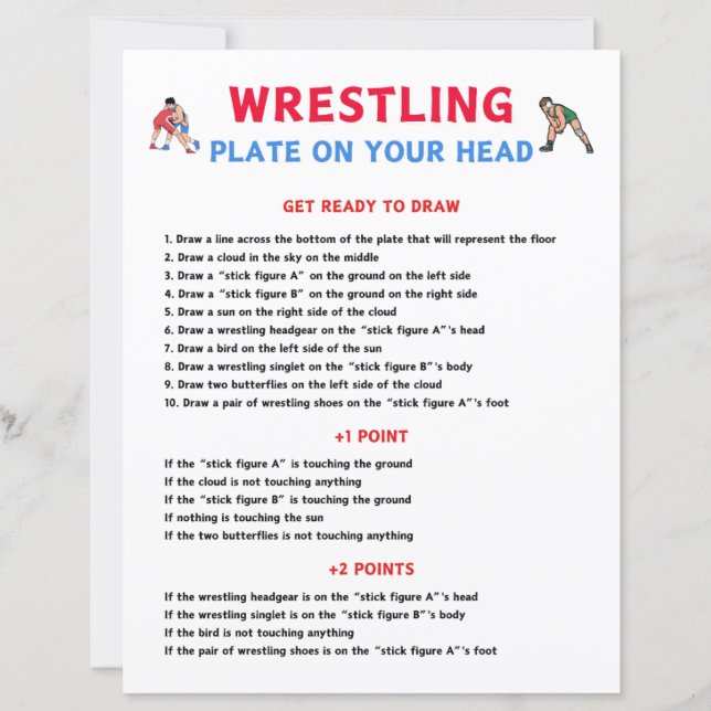 Wrestling Plate On Your Head Game (Front)
