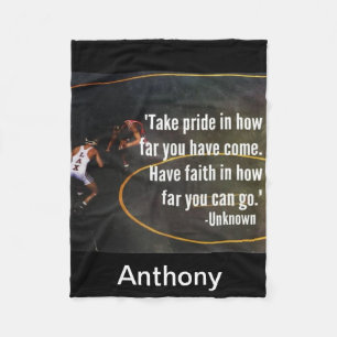 Wrestling Quote Take Pride Fleece Blanket