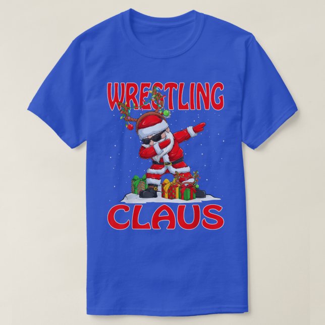 Wrestling Santa Claus Christmas Matching Costume  T-Shirt (Design Front)