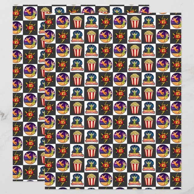 Wrestling Scrapbook Paper (Front/Back)