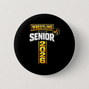 Wrestling senior night senior 2026 faith cross 6 cm round badge