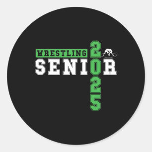 Wrestling Senior Night Wrestling Senior 2025 Gradu Classic Round Sticker