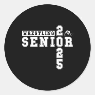 Wrestling Senior Night Wrestling Senior 2025 Gradu Classic Round Sticker