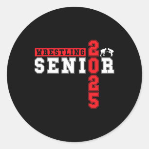 Wrestling Senior Night Wrestling Senior 2025 Gradu Classic Round Sticker