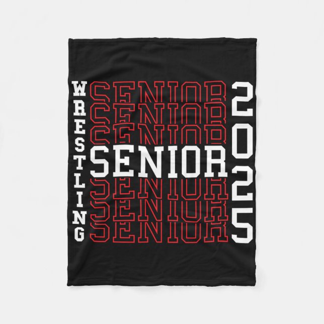 Wrestling Senior Night Wrestling Senior 2025 Gradu Fleece Blanket (Front)