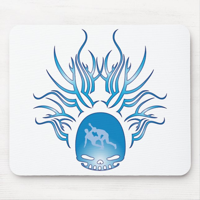Wrestling Skull Mouse Mat (Front)