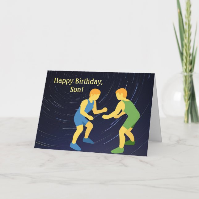 WRESTLING SON BIRTHDAY CARD (Front)