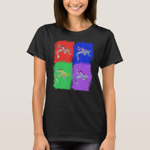 Wrestling Sport Colourful Pop Art T-Shirt
