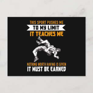 Wrestling Sports Limit Earned Martial Arts Postcard