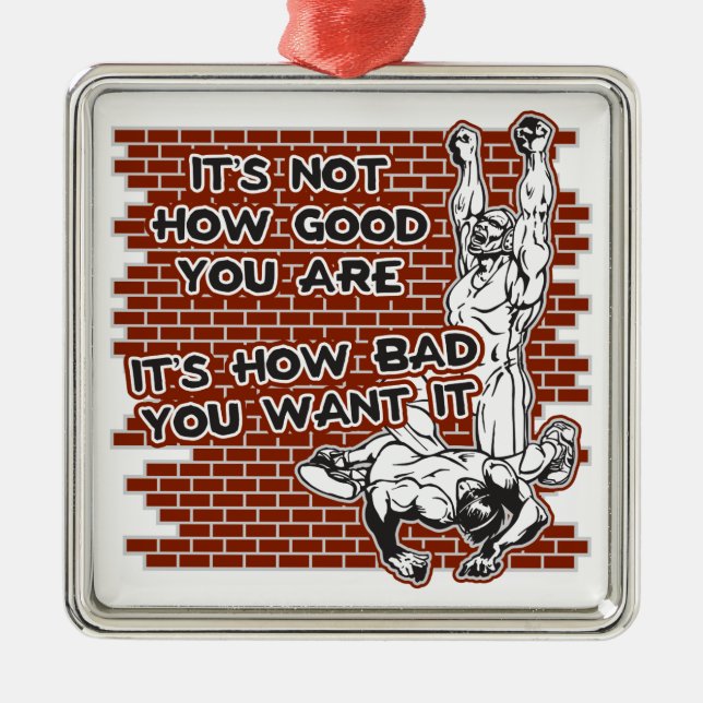 Wrestling Victory Metal Tree Decoration (Front)