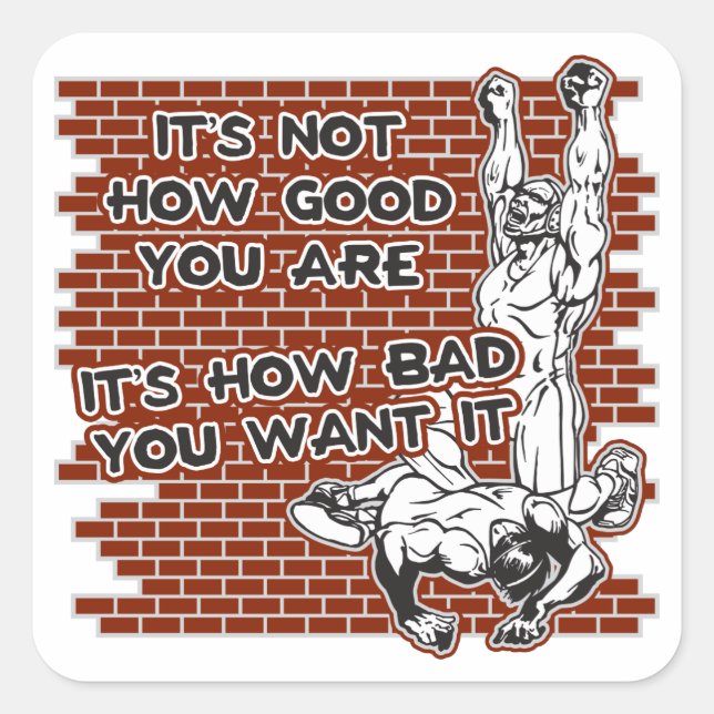 Wrestling Victory Square Sticker (Front)