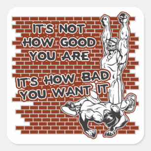 Wrestling Victory Square Sticker