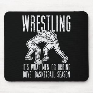Wrestling What Men Do During Boys Sketll Funny Wre Mouse Mat