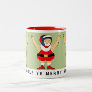 Wrestling Wrestler Christmas Collectable Two-Tone Coffee Mug