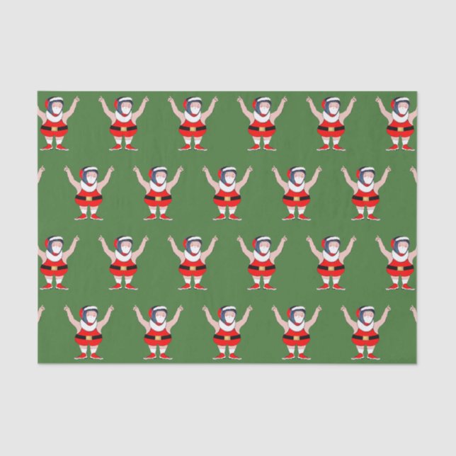 Wrestling Wrestler Christmas Holiday Gift Tissue Paper (Front)