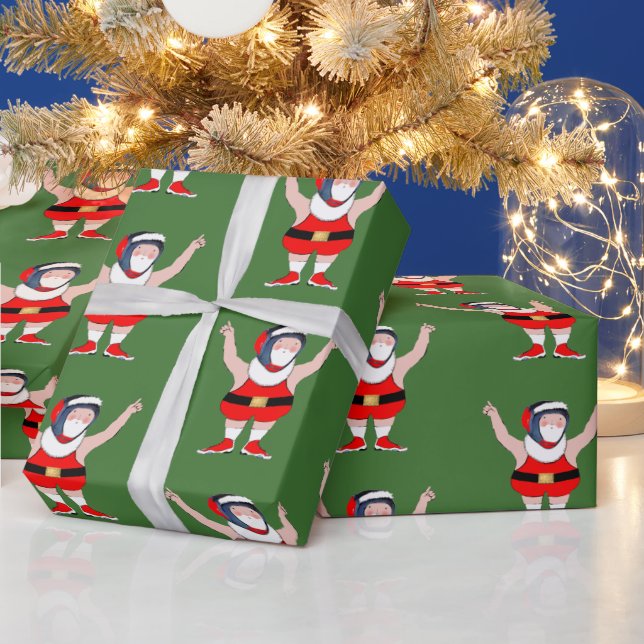 Wrestling Wrestler Christmas Holiday Gift Wrapping Paper (Holidays)