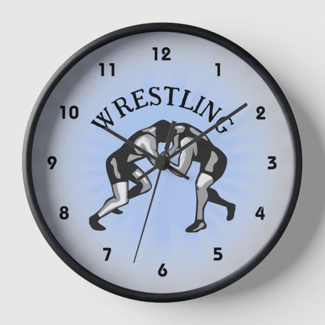 Wrestling Wrestler Design Clock (Front)