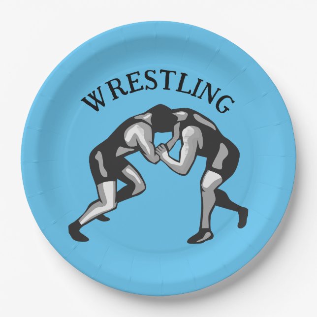 Wrestling Wrestler Design Paper Plate (Front)
