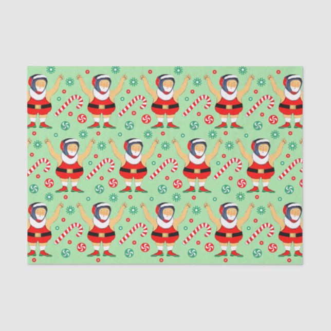 Wrestling Wrestler Holiday Gift Tissue Paper (Front)