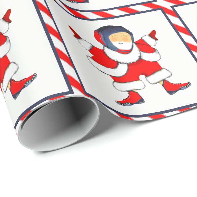 Wrestling Wrestler Holiday Gift Wrapping Paper (Roll Corner)
