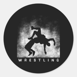 Wrestling Wrestler Wrestle Martial Arts Combat Classic Round Sticker