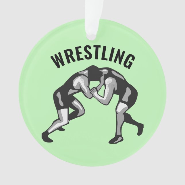 Wrestling Wrestlers Design Acrylic Ornament (Front)