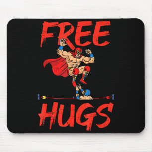 Wrestling Wrestlers Hug Funny Humor Meme Men Women Mouse Mat