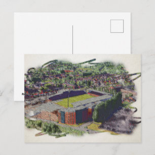 Wrexham Stadium Architecture Watercolour Art Postcard