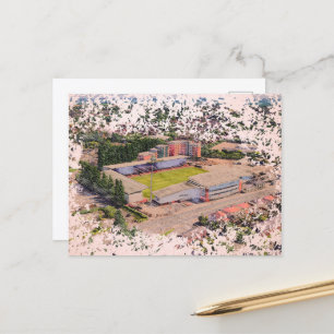 Wrexham Stadium Architecture Watercolour Art Postcard
